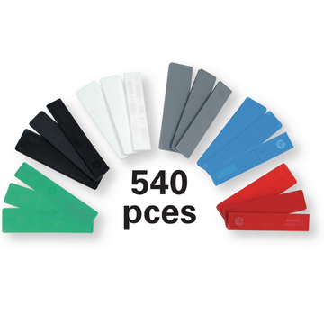 Assortiment de 540 cales plastiques de couleur